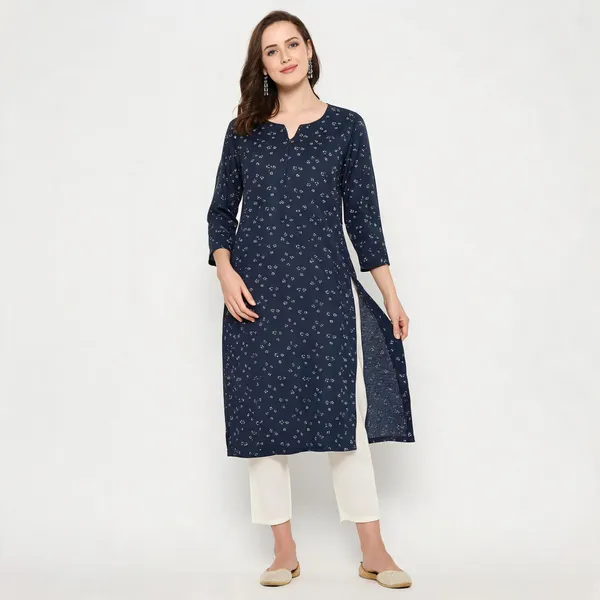 Navy_Blue_Viscose_Rayon_Straight_Printed_Kurta_Pant_Set_For_Women