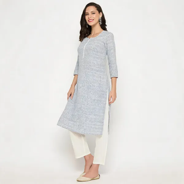 Sky_Blue_Viscose_Rayon_Straight_Printed_Kurta_Pant_Set_For_Women