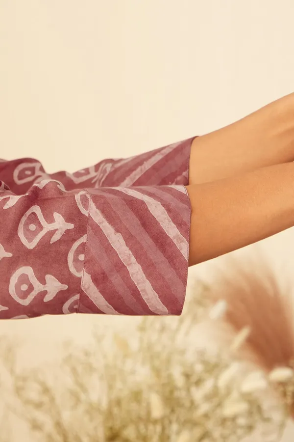 Maroon_Cotton_Printed_Kurta_Set_For_Women