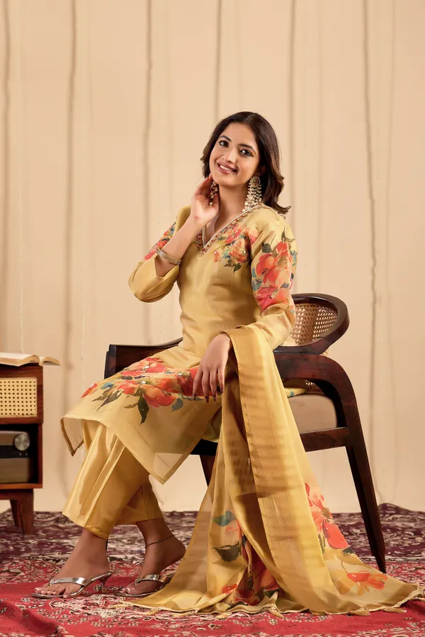 Gold_Erode_Silk_Straight_Suit_Set_for_Women