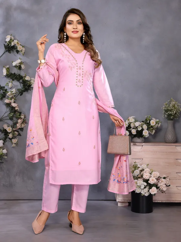 Pink_Tesla_Straight_Kurta_Set_For_Women