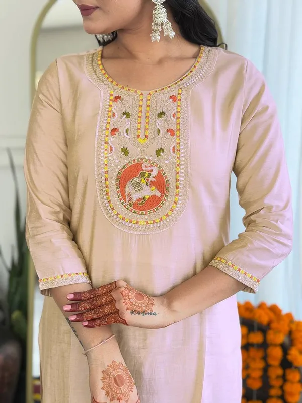 Beige_Viscose_Straight_Kurta_Set_for_Women