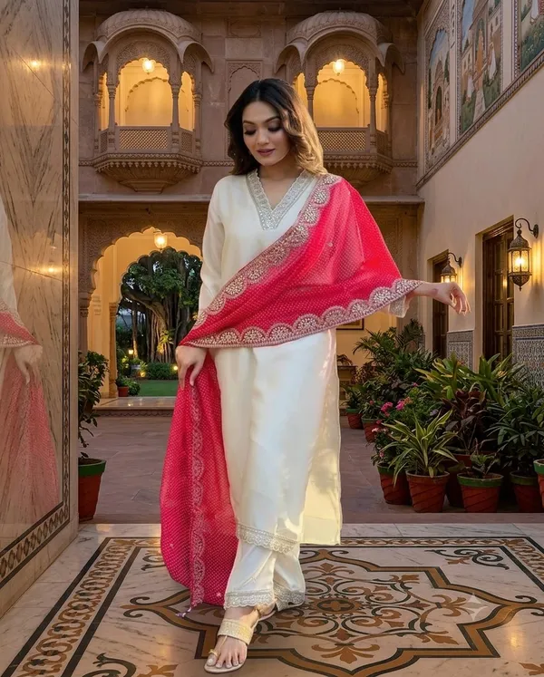 White_Embroidered_Straight_Kurta_Set_With_Pink_Dupatta_for_Women