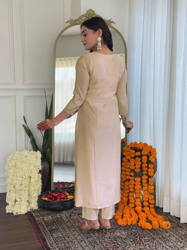 Beige_Viscose_Straight_Kurta_Set_for_Women