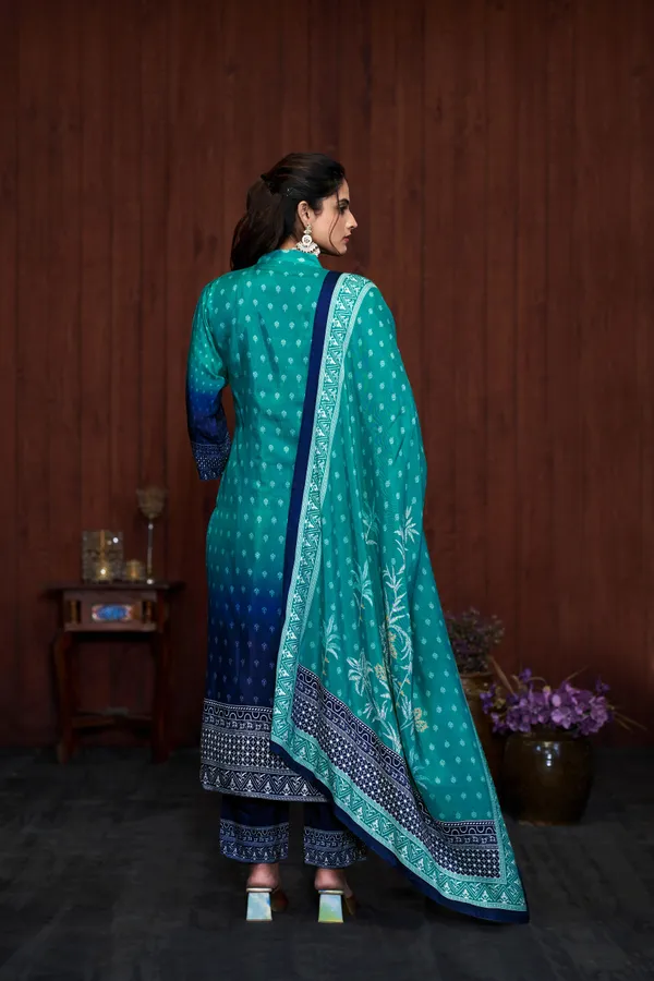 Teal_Chinon_Printed_Salwar_Suit_Set_for_Women