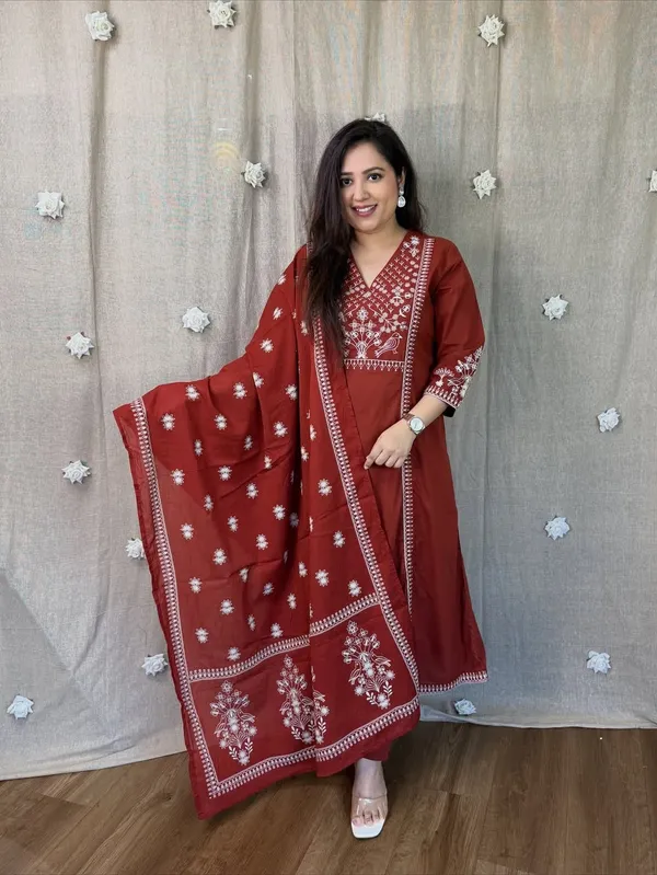 Rust_Mull_Cotton_Straight_Kurta_Set_for_Women
