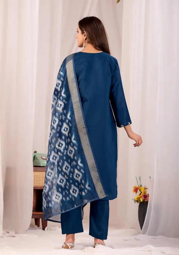 Blue_Cotton_Straight_Kurta_Set_For_Women