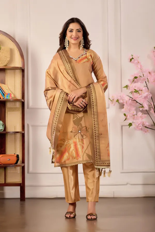 Beige_Silk_Floral_Print_Salwar_Suit_Set_for_Women
