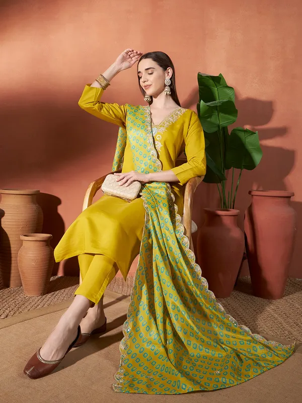 Yellow_Embroidered_Straight_Kurta_Set_For_Women