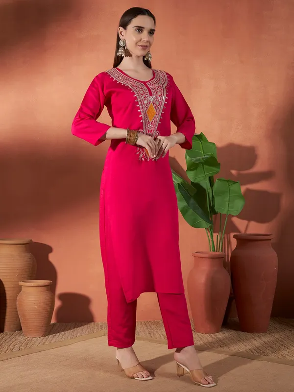 Pink_Embroidered_Kurta_Set_For_Women
