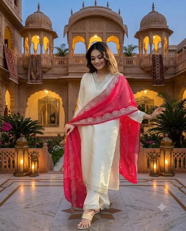 White_Embroidered_Straight_Kurta_Set_With_Pink_Dupatta_for_Women
