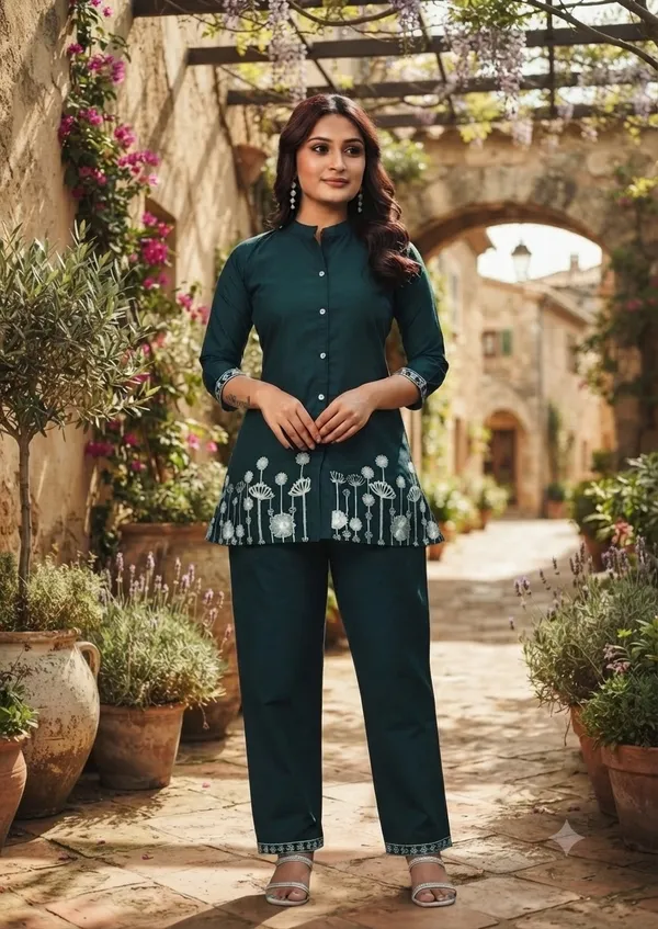 Teal_Straight_Kurta_Pant_Set_for_Women