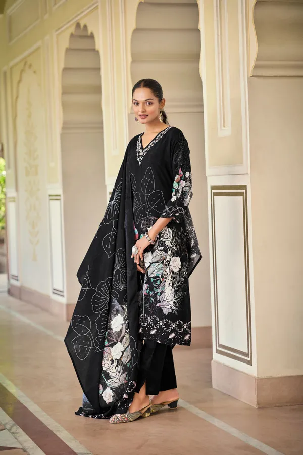 Black_Chiffon_Cotton_Printed_Suit_Set_For_Women