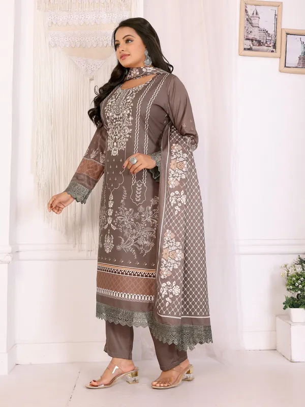 Brown_Printed_Straight_Kurta_Set_With_Dupatta_For_Women