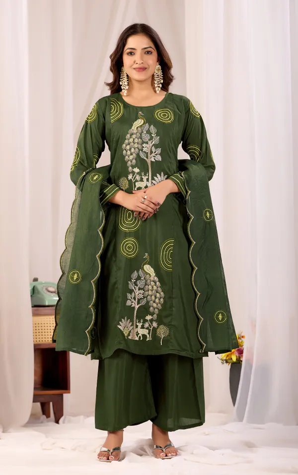Green_Embroidered_Kurta_Set_For_Women