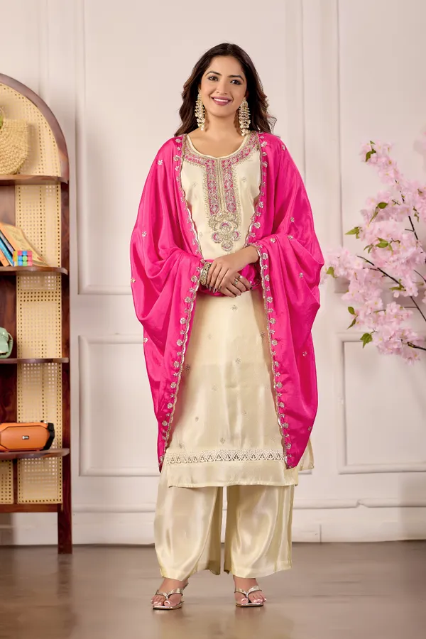 Cream_Embroidered_Straight_Kurta_Set_With_Dupatta_For_Women
