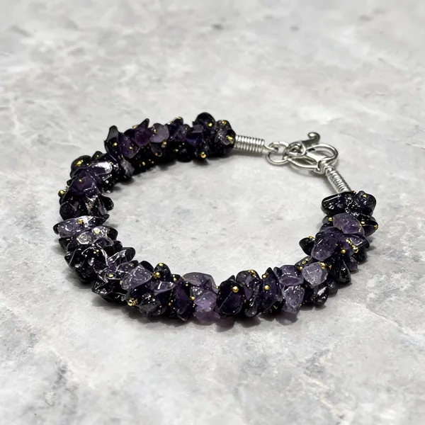 Purple_Amethyst_Chips_Bracelet_For_Unisex