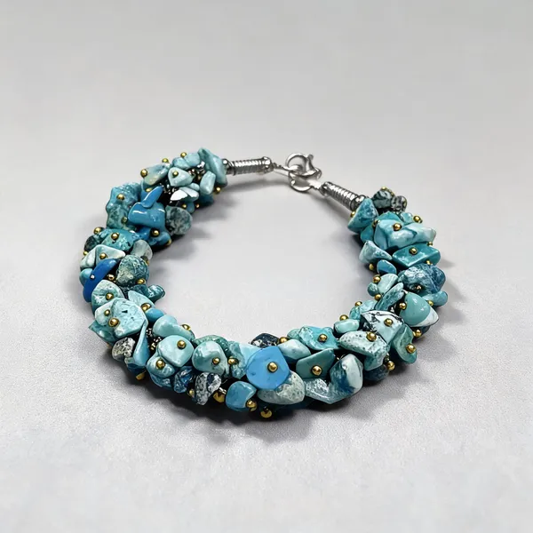 Turquoise_Crystal_Chips_Bracelet_For_Unisex