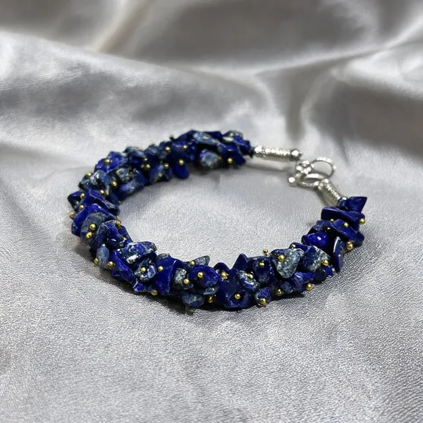 Blue_Lapis_Lazuli_Crystal_Chips_Bracelet_For_Unisex
