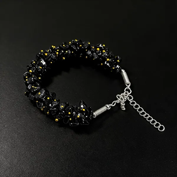 Black_Obsidian_Crystal_Chips_Bracelet_For_Unisex