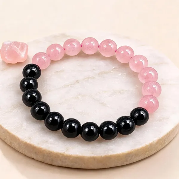 Black_Pink_Mixed_Crystal_Love_Protection_Bracelet_For_Unisex