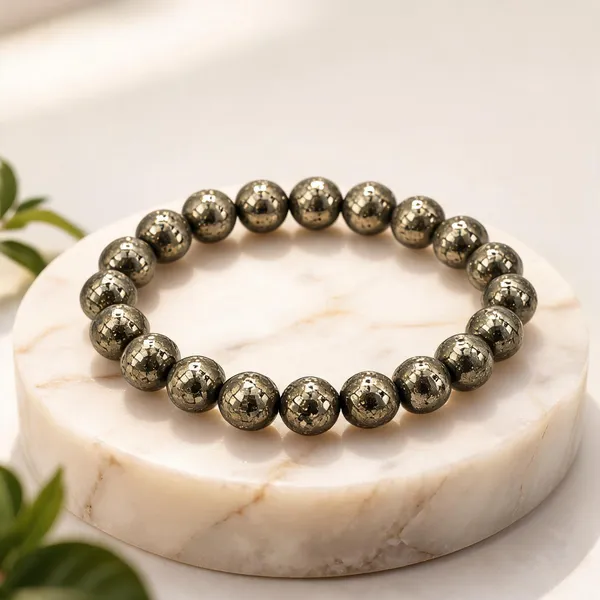 Grey_Pyrite_Beaded_Bracelet_For_Wealth_&_Success
