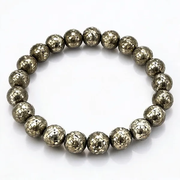 Grey_Pyrite_Beaded_Bracelet_For_Wealth_&_Success