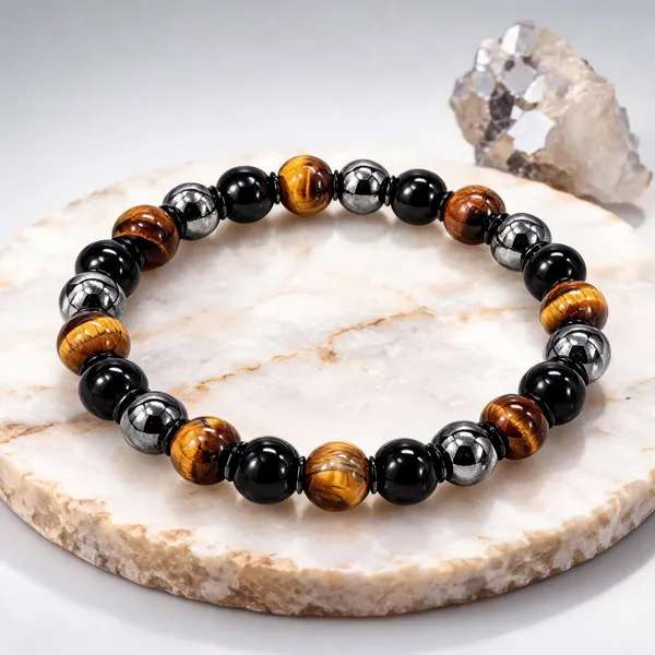 Multicolor_Mixed_Crystal_Triple_Protection_Bracelet_For_Unisex