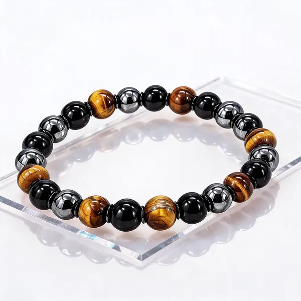Multicolor_Mixed_Crystal_Triple_Protection_Bracelet_For_Unisex