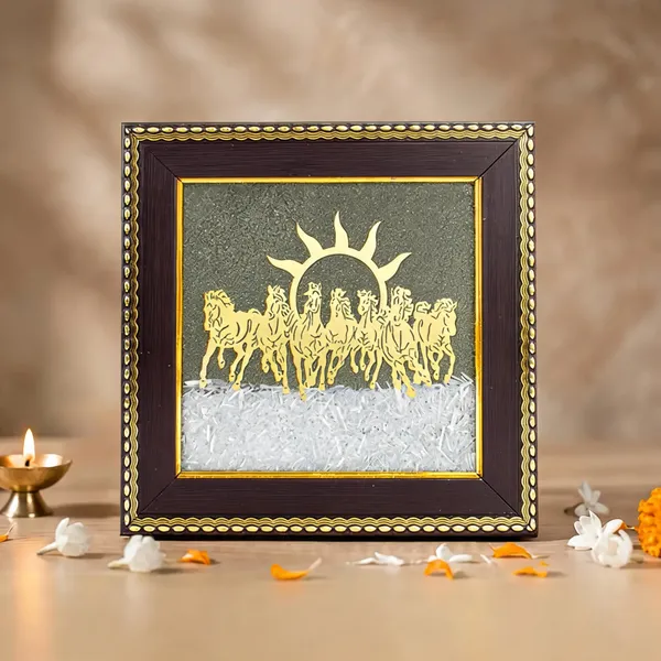 Pyrite_&_Selenite_Seven_Horse_Decorative_Frame_For_Wealth_&_Positivity
