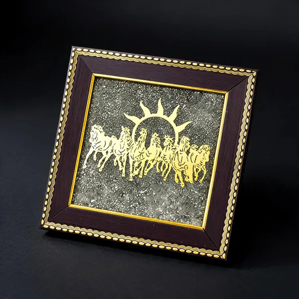 Pyrite_Seven_Horse_Decorative_Frame_For_Success_&_Wealth