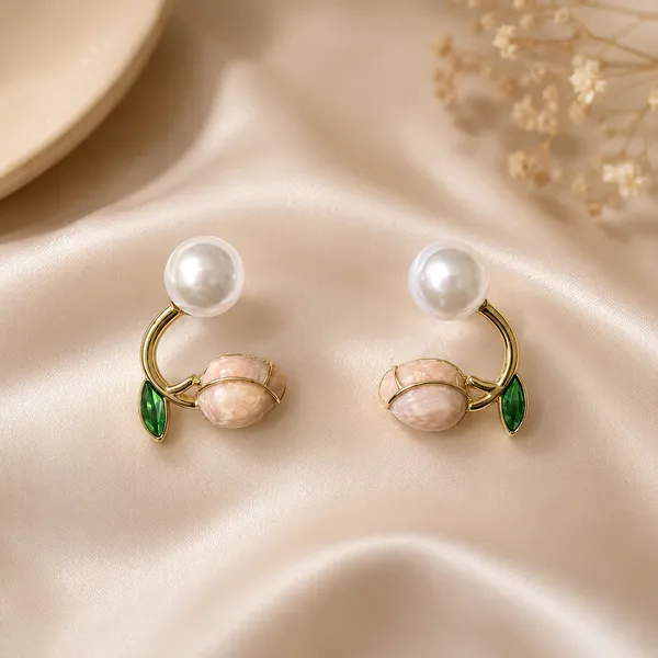 Pink_Alloy_Drop_Earrings_For_Women