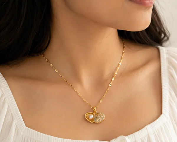 Gold_Stainless_Steel_Charm_Necklace_For_Women