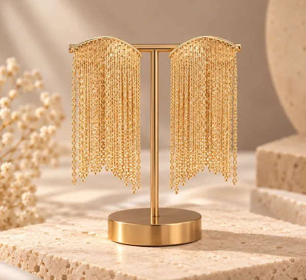 Gold_Stainless_Steel_Tassel_Earrings_For_Women