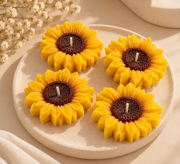 Sunflower-Floating-Candle-Set-of-4