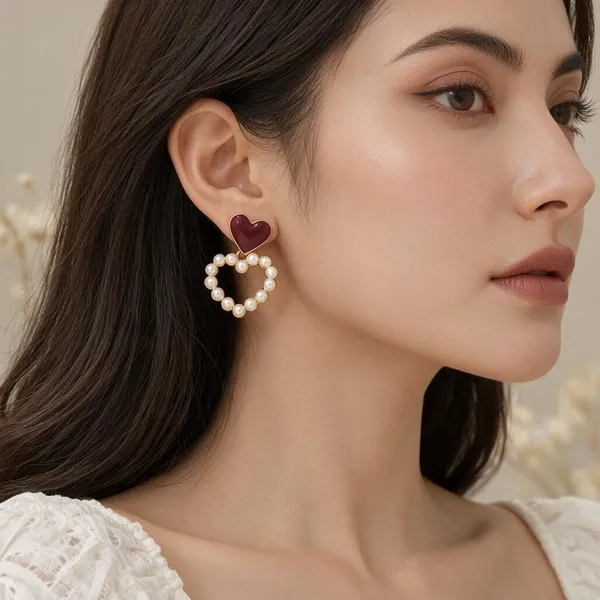 Red_Alloy_Korean_Earrings_For_Women
