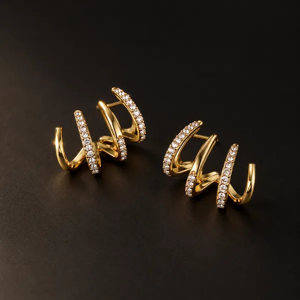 Golden-Spiral-Crystal-Korean-Earrings