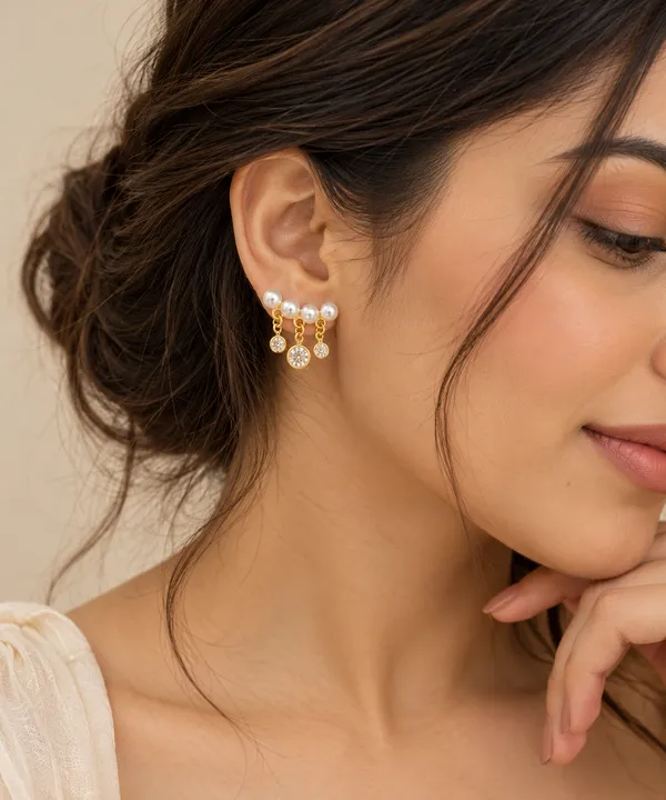 Pearl-&-Crystal-Drop-Korean-Earrings
