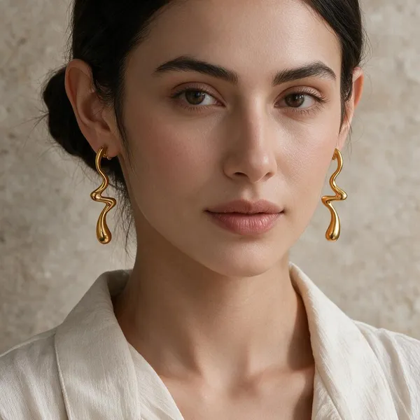 Gold_Stainless_Steel_Drop_Earrings_For_Women