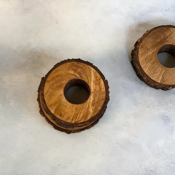 Wood_Rustic_Bark_Finish_Tealight_Holder_Set_Of_2