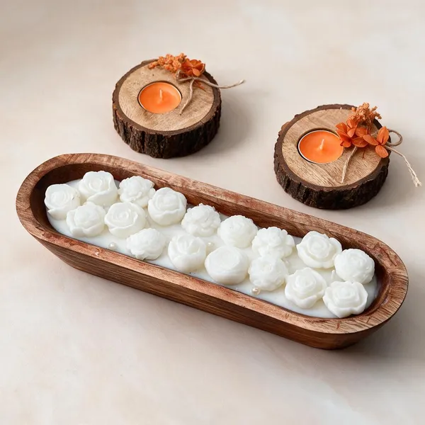 Wood_Rustic_Floral_Tray_Candle