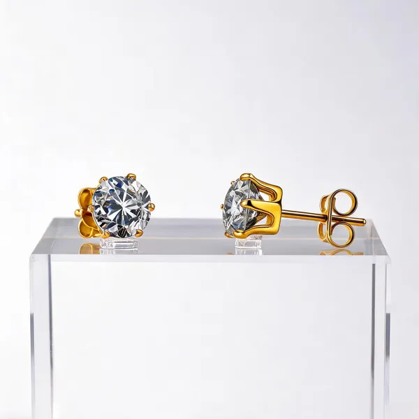 Gold_18K_Pvd_Cubic_Zirconia_Classic_Stud_Earrings_For_Women