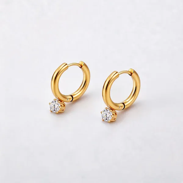 Gold_18K_Pvd_Cubic_Zirconia_Drop_Hoop_Earrings_For_Women