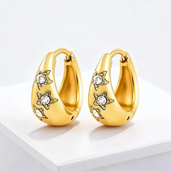 Gold_18K_Pvd_Cubic_Zirconia_Star_Hoop_Earrings_For_Women