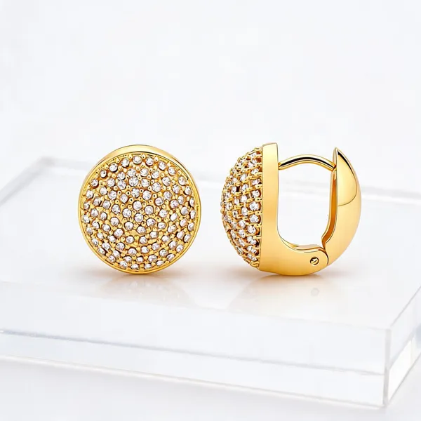 Gold_18K_Pvd_Cubic_Zirconia_Stud_Hoop_Earrings_For_Women