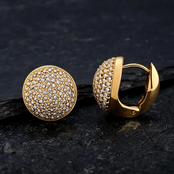 Gold_18K_Pvd_Cubic_Zirconia_Stud_Hoop_Earrings_For_Women