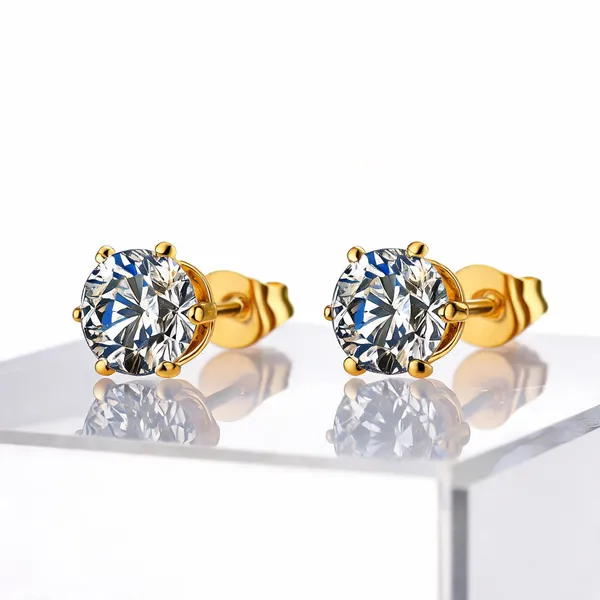Gold_18K_Pvd_Stainless_Steel_Round_Clear_Stone_Stud_Earrings_For_Women