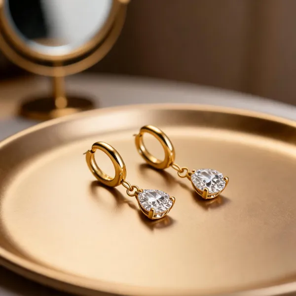 Gold_18K_Pvd_Cubic_Zirconia_Teardrop_Drop_Earrings_For_Women