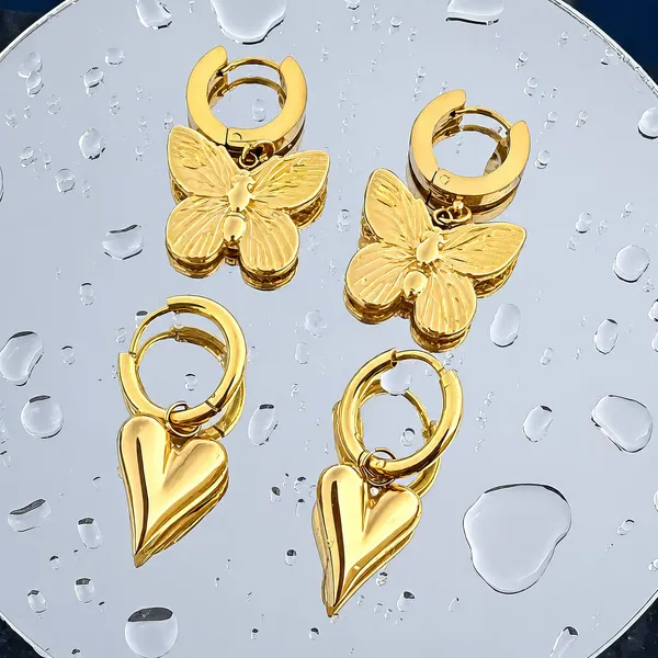 Gold-Tone_Butterfly_And_Heart_Hoop_Earrings_Set_for_Women
