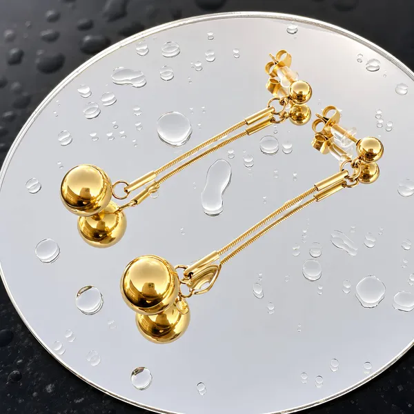 Gold-Tone_Ball_Chain_Drop_Earrings_for_Women
